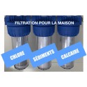 Triple filtre à eau CSC pour toute la maison