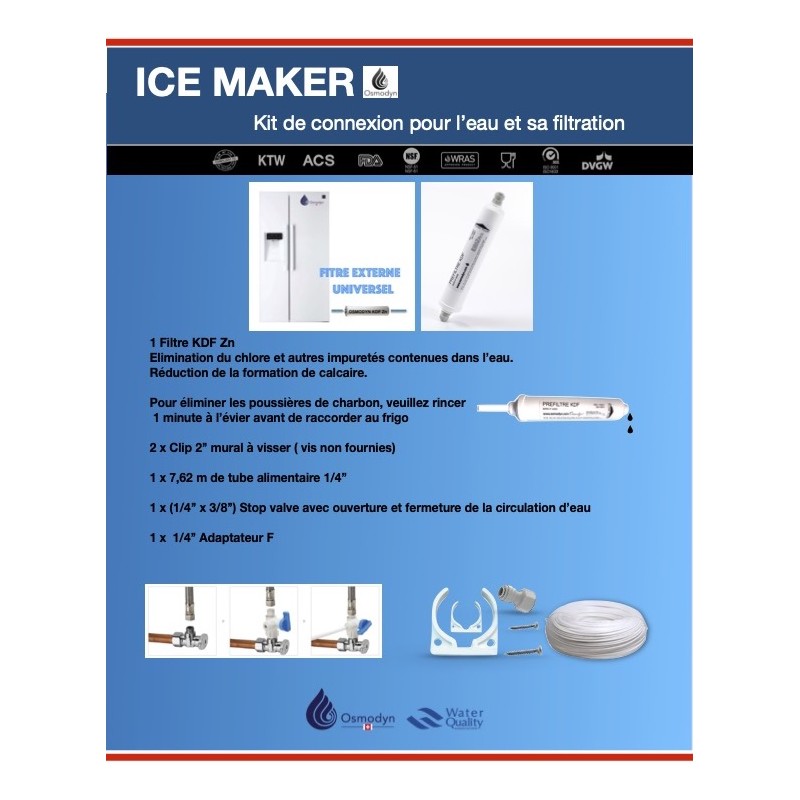 Kit rallonge alimentation en eau pour réfrigérateur américain - APICsas