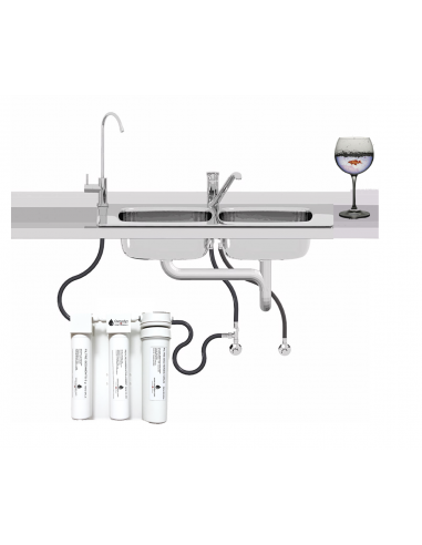 Triple filtre AD inline sous évier Triple filtre AD inline sous évier