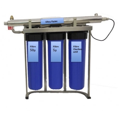Centrale de filtration et UV-eau de pluie ou forage