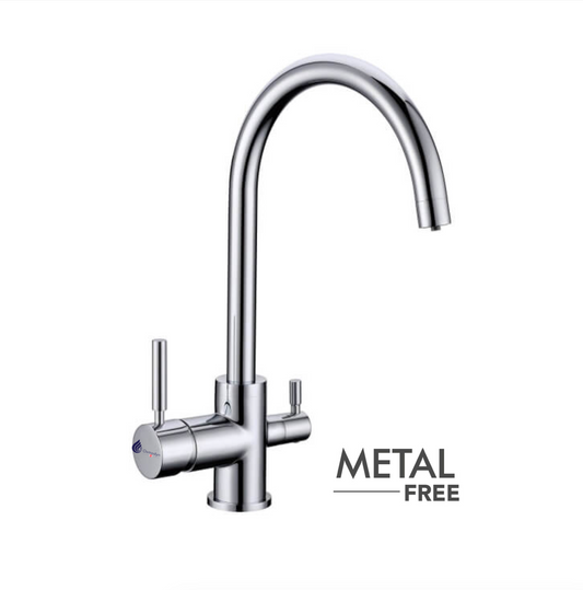 Chrome-plated 3-way gooseneck valve