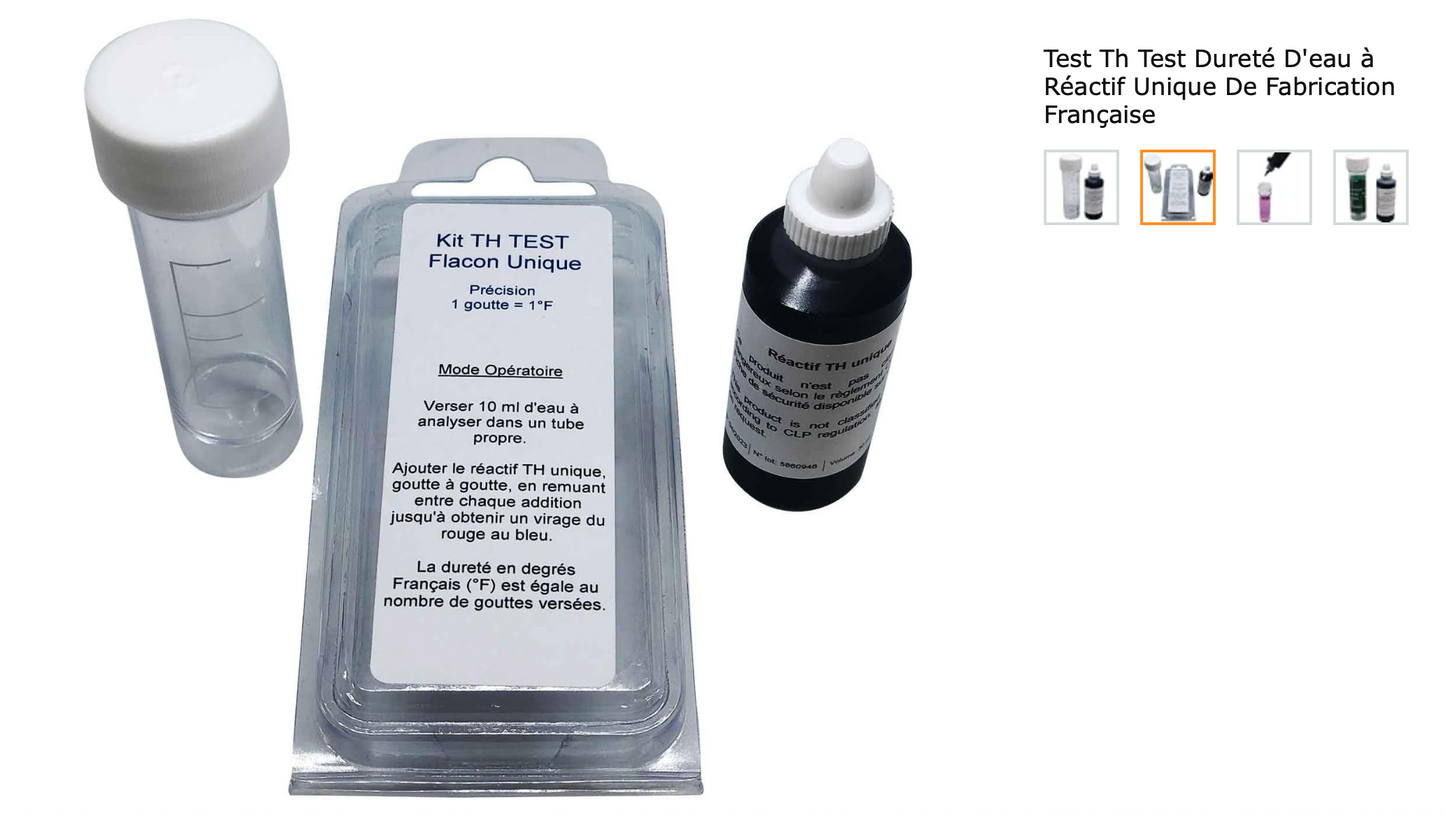 Test d'analyse dureté de l'eau