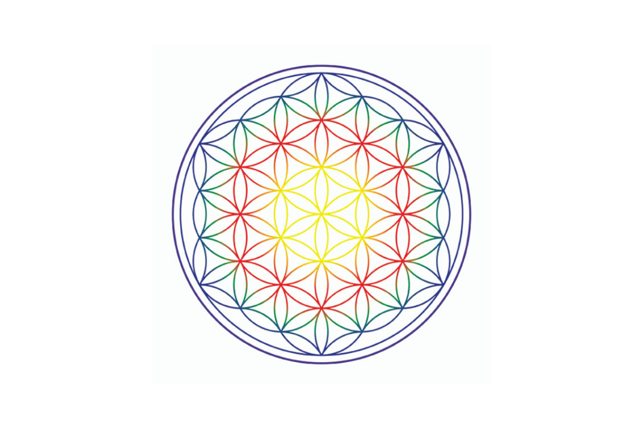 Shape wave and flower of life glass - lead-free