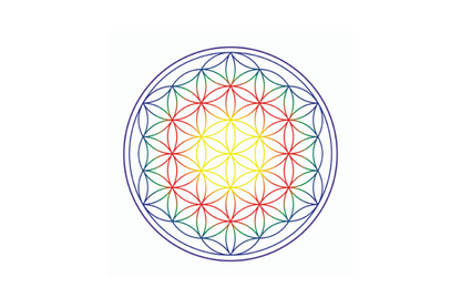 Shape wave and flower of life glass - lead-free