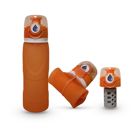 Gourde filtrante compressible