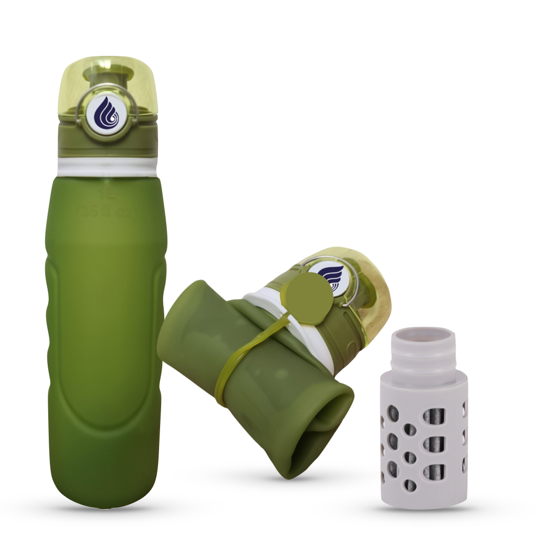 Gourde filtrante compressible