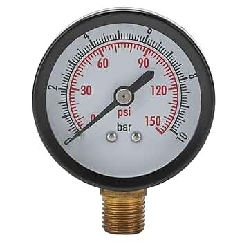 1/4 inch vertical pressure gauge