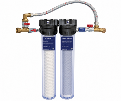 Filtration de l'eau  et traitement contre le calcaire Osmodyn à l'entrée de la maison
