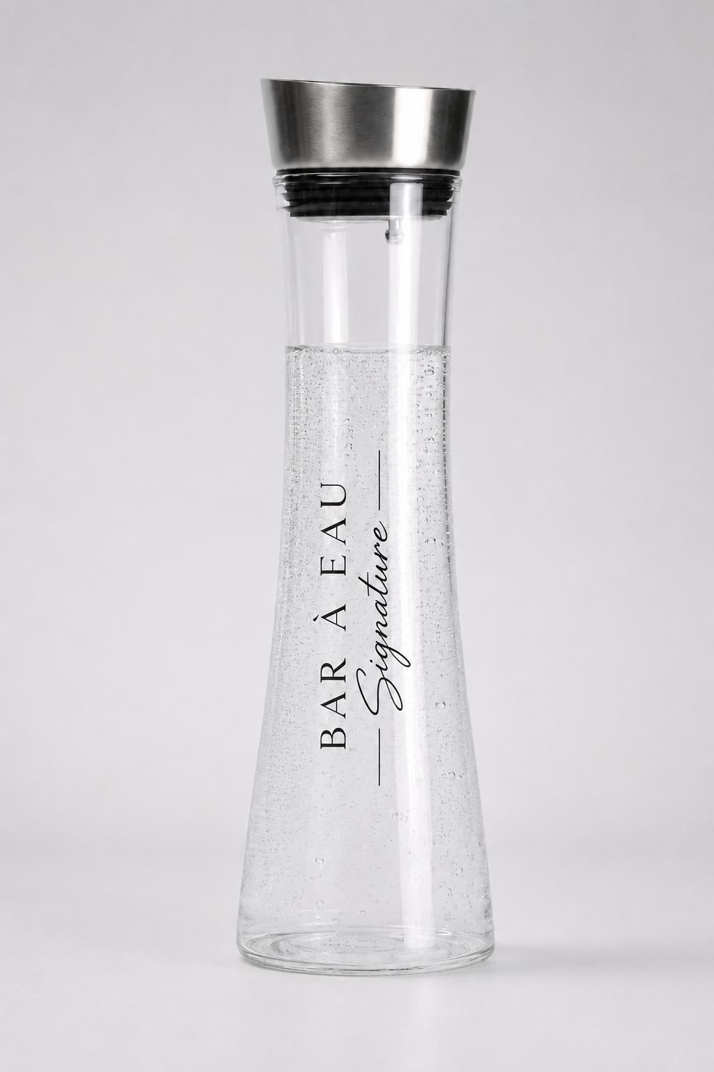 Carafe avec verre sans plomb - bec versant pour eau osmosée  fraiche et pétillante