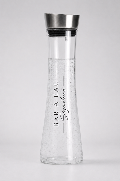 Carafe avec verre sans plomb - bec versant pour eau osmosée  fraiche et pétillante