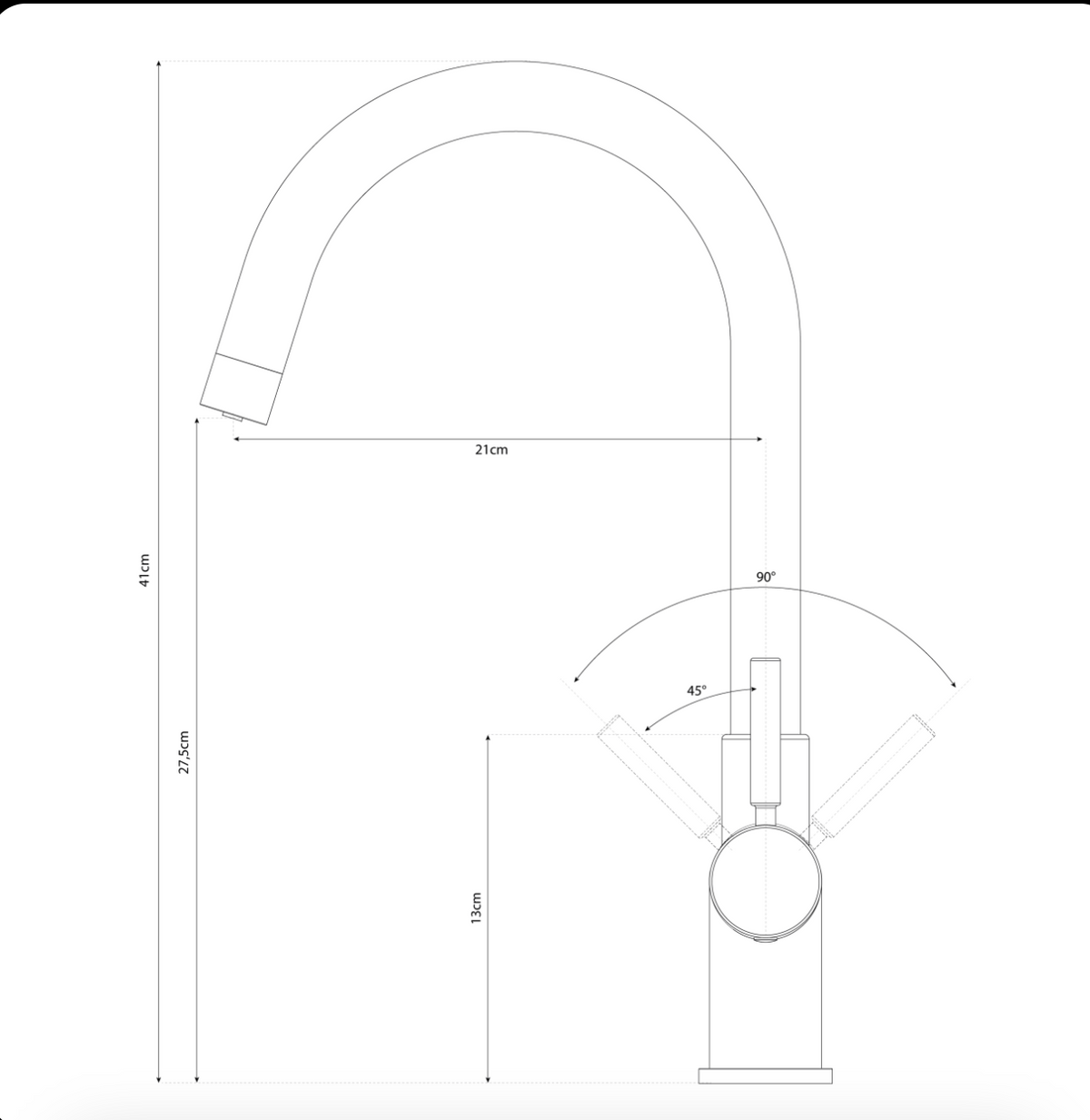 Robinet 3 voies finition Chromé satiné