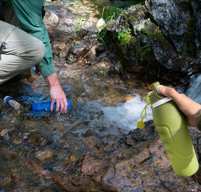 Gourde filtrante compressible