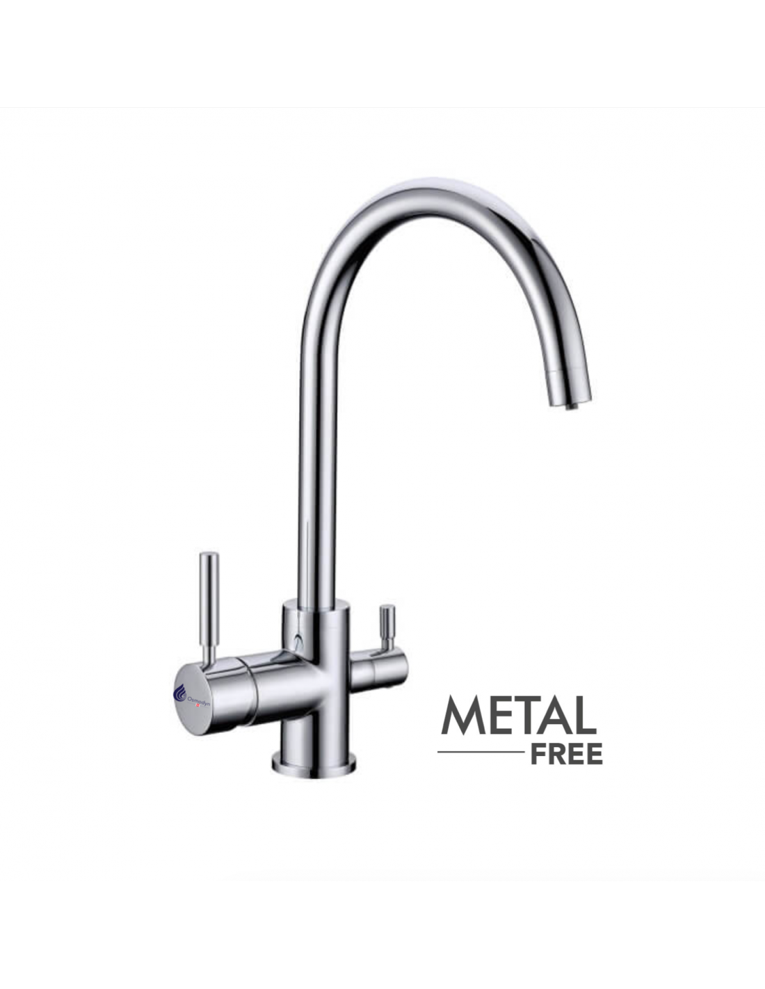 kit osmoseur  slim-pure osmodyn vortex, robinet 3 voies, chrome col de cygne, metal free