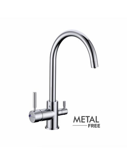 kit osmoseur  slim-pure osmodyn vortex, robinet 3 voies, chrome col de cygne, metal free