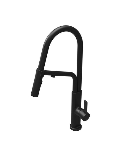  robinet  mitigeur chef, noir mat douchette, pour eau osmosée et eau du réseau