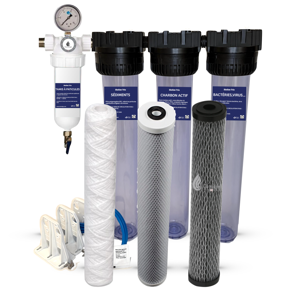 Station DISRUPTOR® TRIO 20 : filtration eau de pluie, puits, 20"