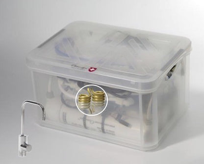 Kit Osmoseur Premium AIO, double vortex Cuivre Or Argent, débit direct avec robinet 1 voie metal free extra-small