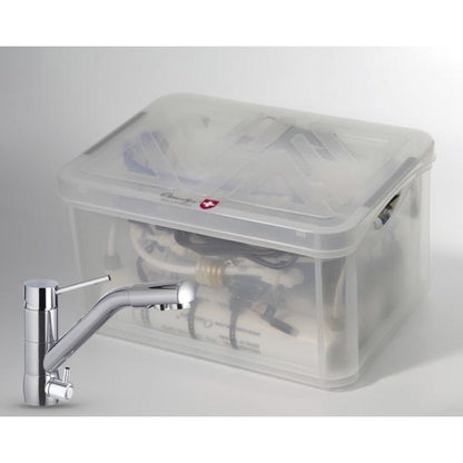 Osmoseur Premium AIO double vortex Cuivre Or Argent, robinet 3 voies bas, chromé