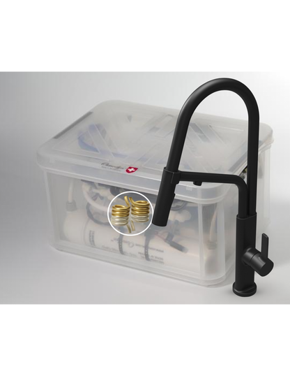 Osmoseur Premium AIO double vortex Cuivre Or Argent, robinet douchette Chef noir