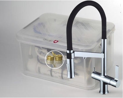 Osmoseur Premium AIO double vortex Cuivre Or Argent, robinet douchette Chef chromé