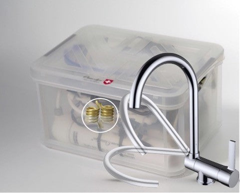 Osmoseur Premium AIO double vortex Cuivre Or Argent, robinet rabattable