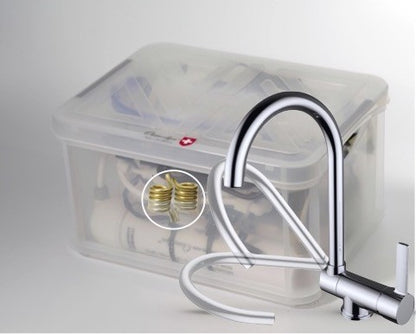 Osmoseur Premium AIO double vortex Cuivre Or Argent, robinet rabattable