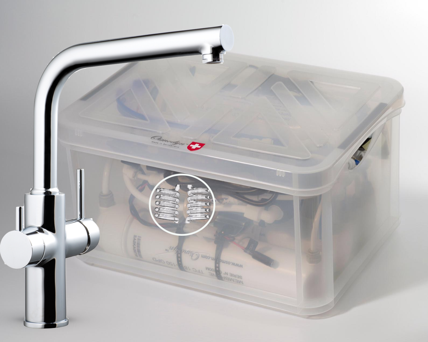 Kit osmoseur Premium vortex Elixir Osmodyn,  robinet 3 voies haut MF