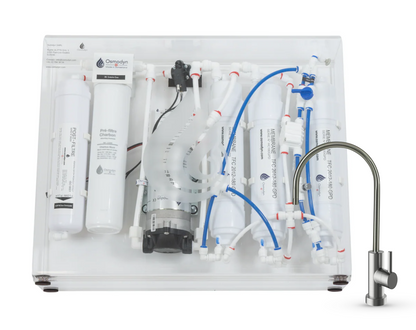 Kit osmoseur Slim Pure Osmodyn avec robinet 1 voie medium  mat, double vortex verre et débit direct