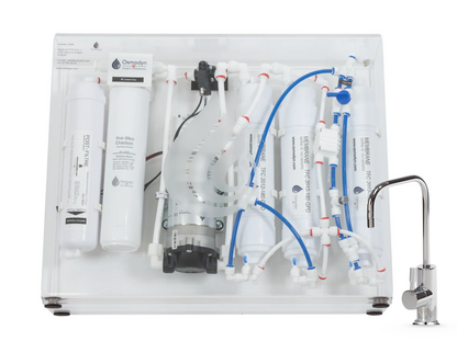 Kit osmoseur Slim Pure Osmodyn avec robinet 1 voie extra-small, double vortex verre et débit direct