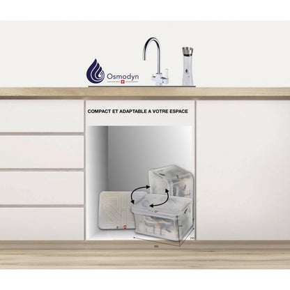 Installation sous évier de l’osmoseur Elixir Odemer  Osmodyn (coffret)