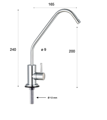 Robinet 1 voie Osmodyn chromé  Small, pour osmoseur