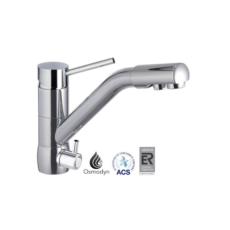 Kit osmoseur Slim-pure, robinet mitigeur 3 voies bas, chromé