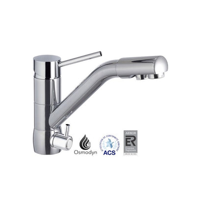 Kit osmoseur Slim-pure, robinet mitigeur 3 voies bas, chromé