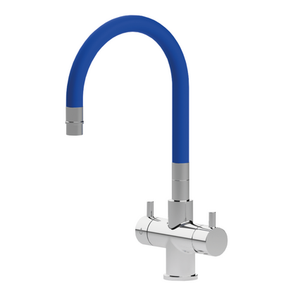 Robinet 5 voies flexible bleu