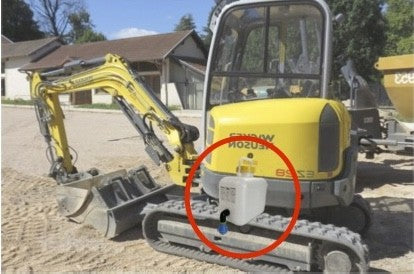 Exemple d'utilisation du lave main The drop, sur chantier