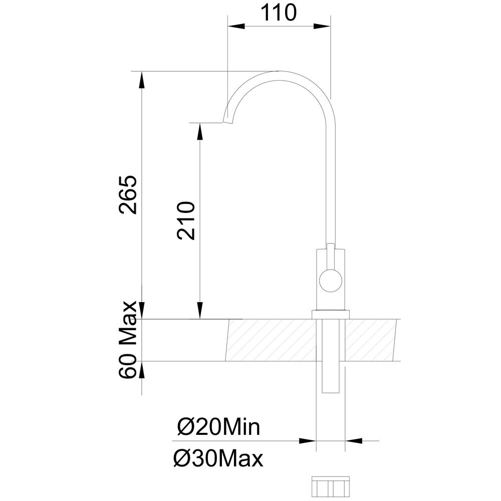 dimensions robinet 1 v metal free